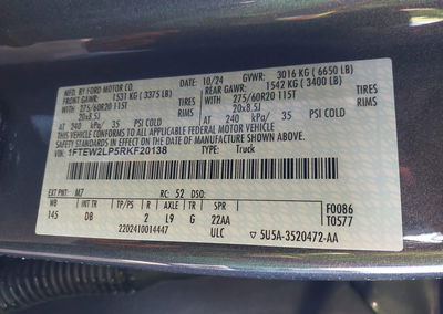 2024 Ford F-150 Stx, daño Lateral izquierdo, Iaai lote 43830412, foto 9 de 16