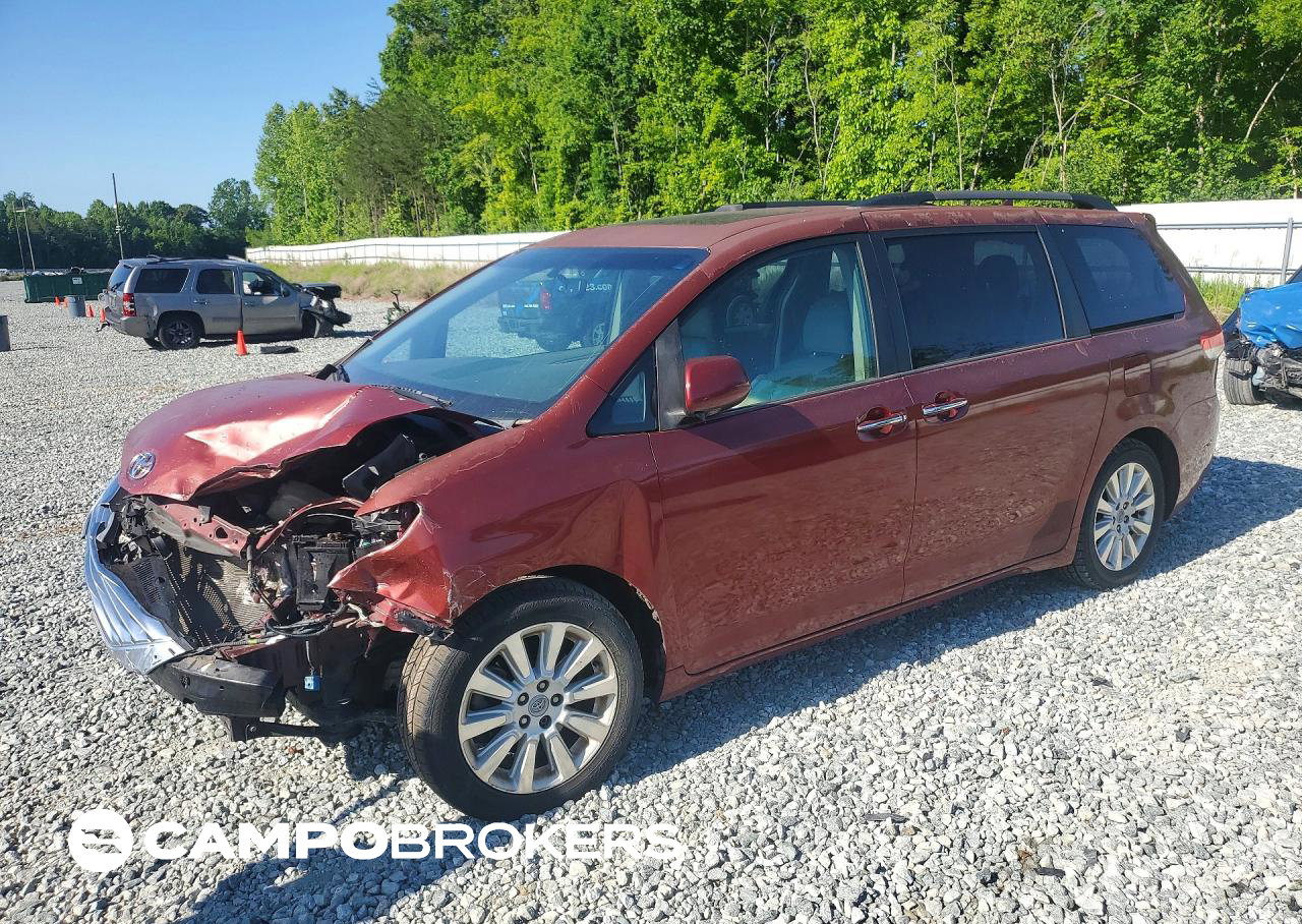 2012 Toyota Sienna Limited 7-passenger, uszkodzenie: Przód, Copart lot 53256216