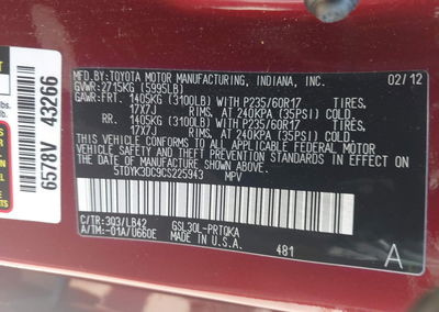 2012 Toyota Sienna Xle V6 8 Passenger, uszkodzenie: Front & Rear, Iaai lot 45315450, zdjęcie 9 z 20