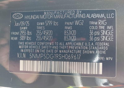 2025 Hyundai Santa Fe Hybrid Calligraphy, daño Lateral izquierdo, Iaai lote 44908076, foto 9 de 17