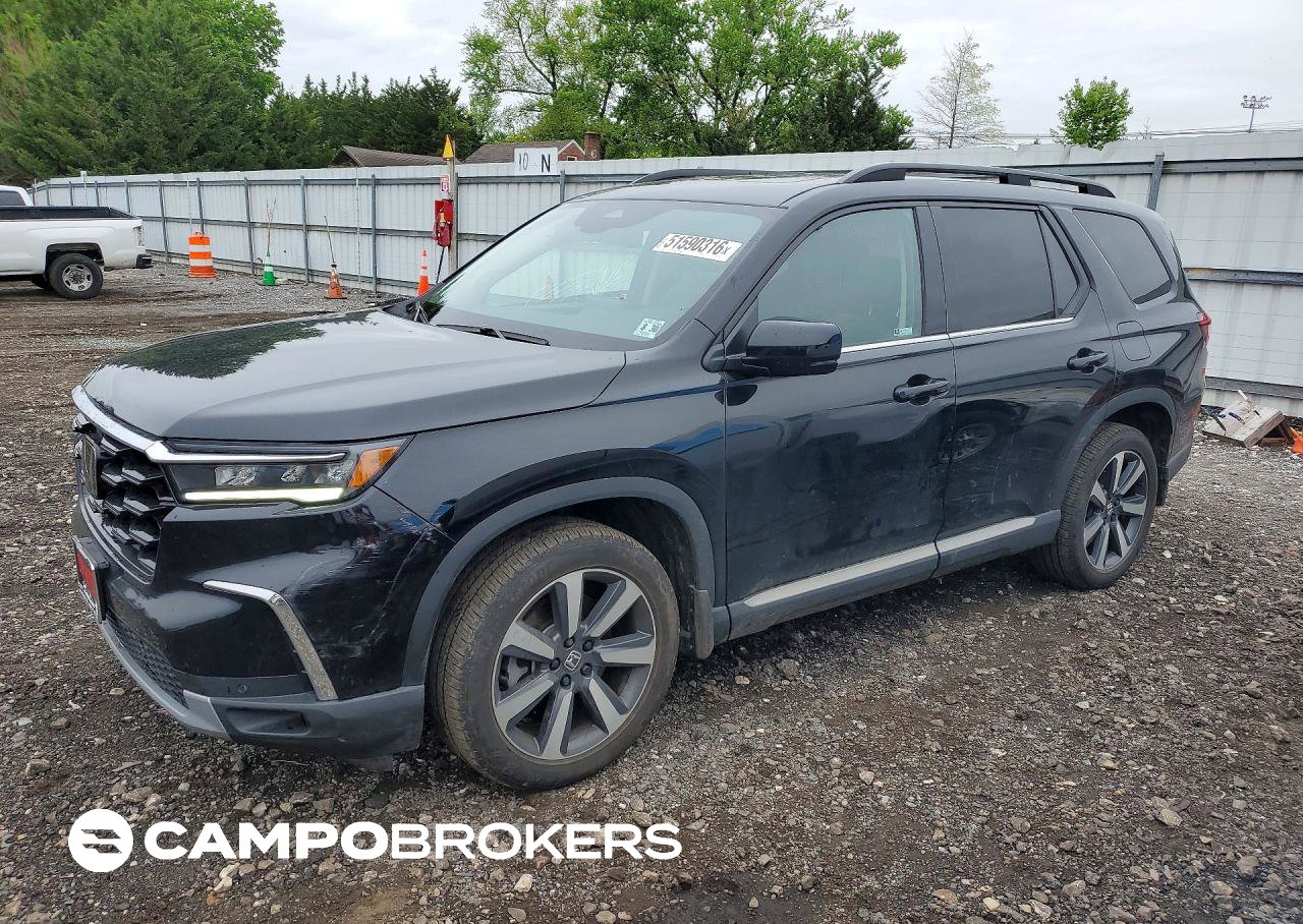 2025 Honda Pilot Touring, daño Lateral, Copart lote 51590316