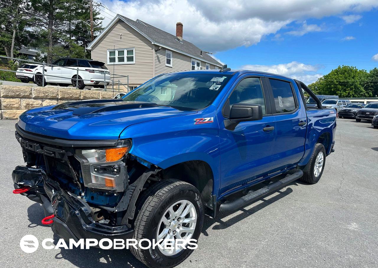 2022 Chevrolet Silverado K1500 Trail Boss Custom, Front End damage, Copart lot 55092876