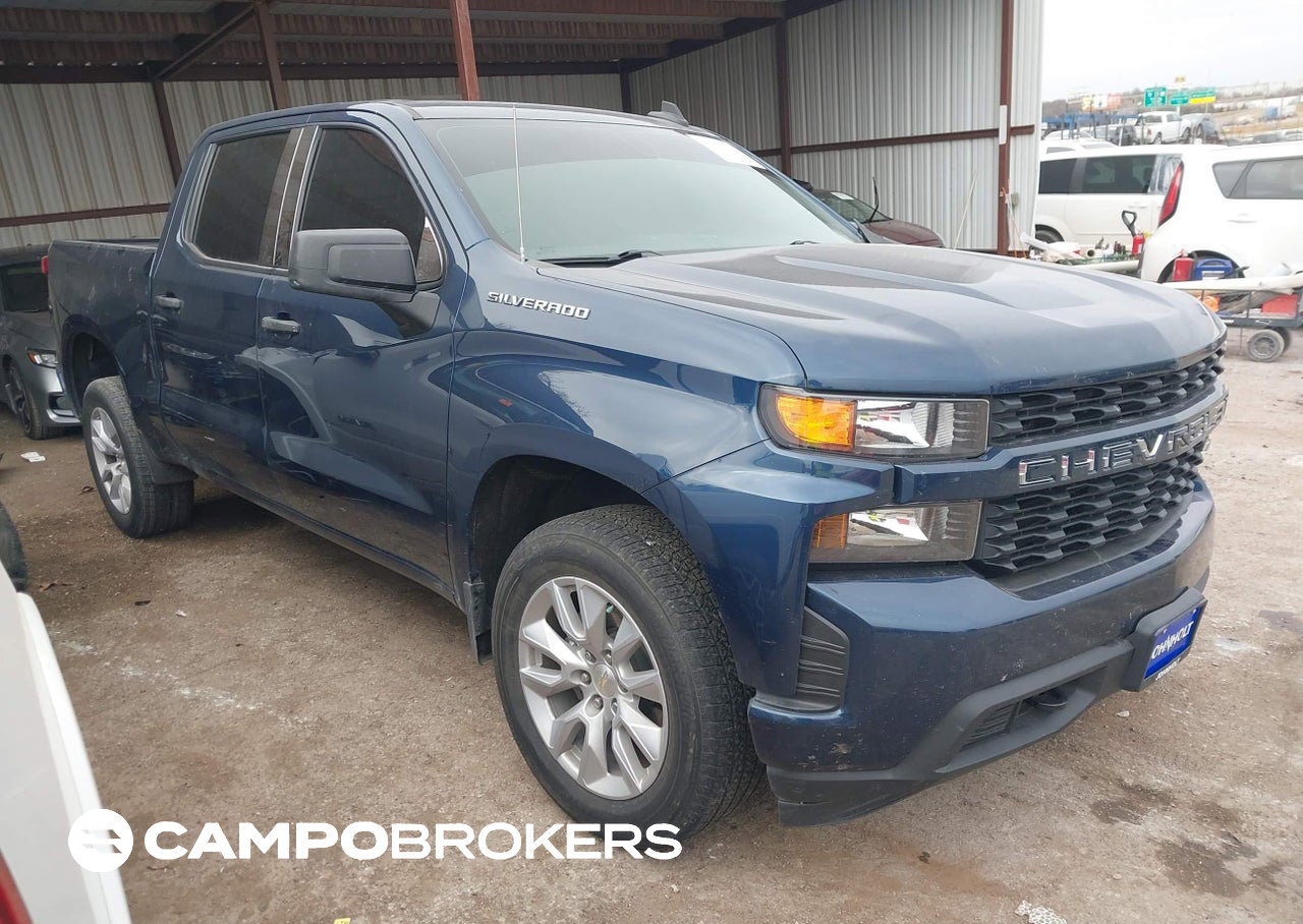 2021 Chevrolet Silverado 1500 2wd  Short Bed Custom, пошкодження: Лівий бік, Iaai лот 43919312
