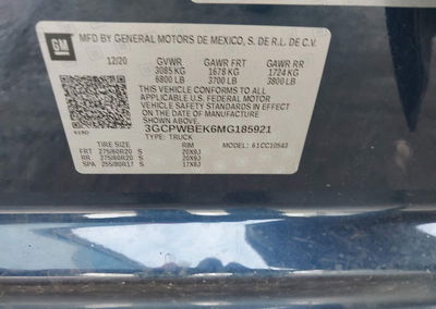 2021 Chevrolet Silverado 1500 2wd  Short Bed Custom, пошкодження: Лівий бік, Iaai лот 43919312, фото 9 з 17
