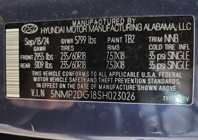 2025 Hyundai Santa Fe Sel, uszkodzenie: Przód, Copart lot 56782746, zdjęcie 13 z 13