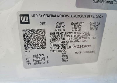 2021 Chevrolet Silverado C1500 Custom, uszkodzenie: Drobne wgniecenia/zarysowania, Copart lot 54307416, zdjęcie 12 z 12