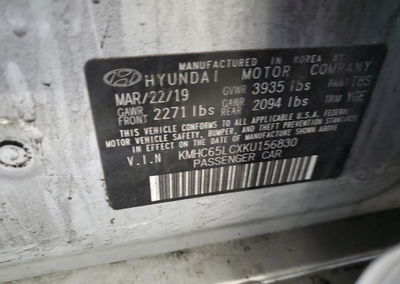 2019 Hyundai Ioniq, uszkodzenie: Przód, Copart lot 94680995, zdjęcie 12 z 12
