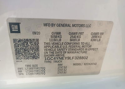 2020 Chevrolet Silverado 2500hd 4wd  Standard Bed Lt, uszkodzenie: Engine Burn, Iaai lot 45208657, zdjęcie 9 z 12
