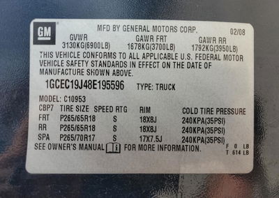 2008 Chevrolet Chev Silverado, uszkodzenie: Mechaniczne, Copart lot 78985795, zdjęcie 12 z 12