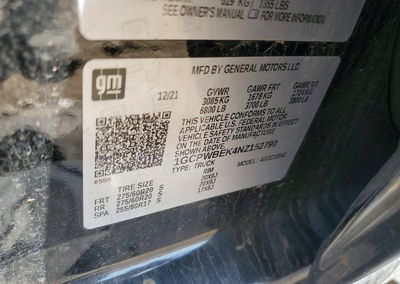 2022 Chevrolet Silverado Ltd C1500 Custom, daño Trasero, Copart lote 52708186, foto 12 de 12
