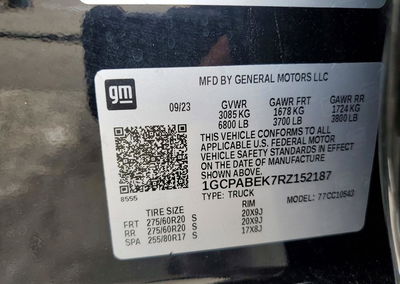 2024 Chevrolet Silverado C1500 Custom, daño Generalizado, Copart lote 52958336, foto 12 de 14