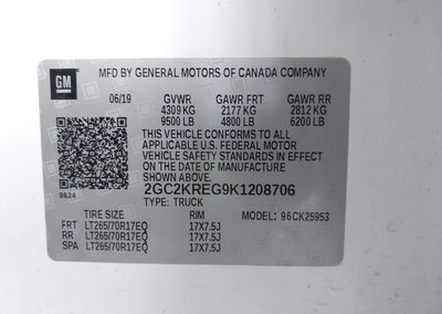 2019 Chevrolet Silverado 2500hd Wt, daño Normal Wear & Tear, Iaai lote 45122055, foto 9 de 16