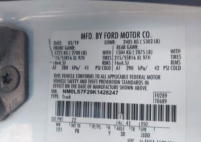 2019 Ford Transit Connect Xlt, uszkodzenie: Całe nadwozie, Iaai lot 45016350, zdjęcie 9 z 21