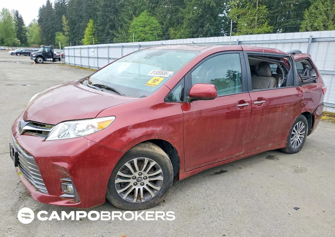 2019 Toyota Sienna Xle 8-passenger, daño Techo, Copart lote 51309506