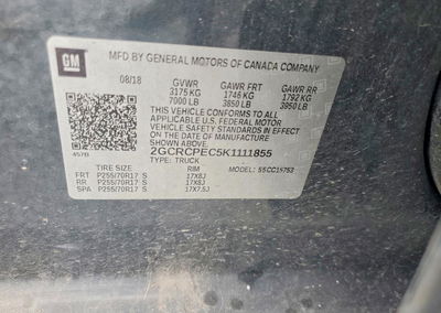 2019 Chevrolet Silverado Ld C1500 Lt, daño Techo, Copart lote 55186896, foto 12 de 12