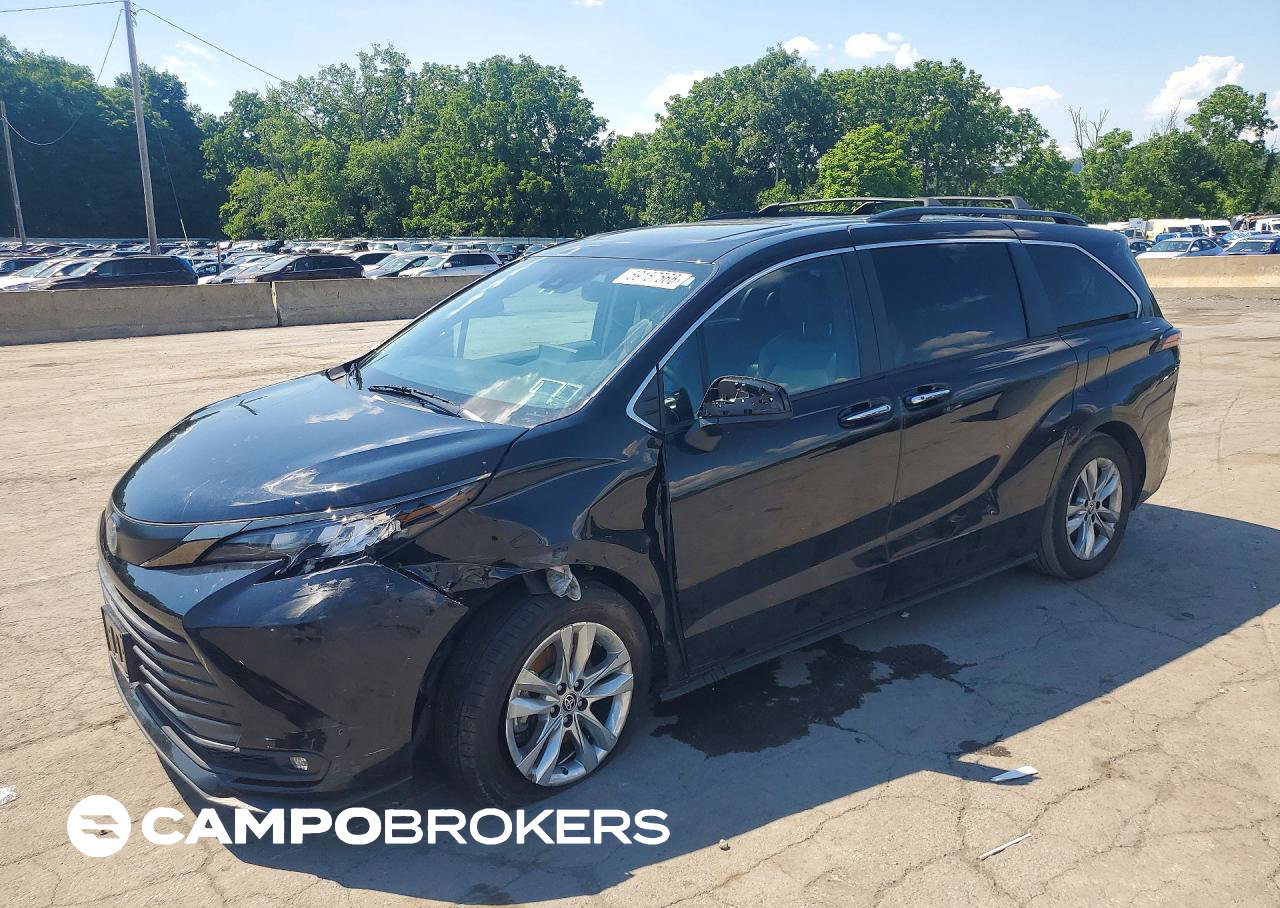 2022 Toyota Sienna Xle, пошкодження: Передня частина, Copart лот 59157566