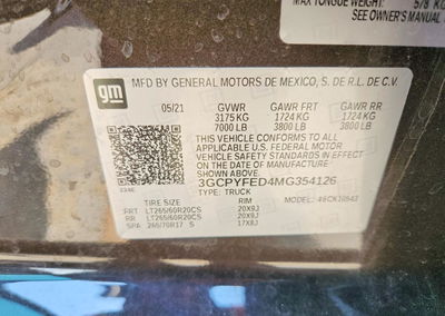2021 Chevrolet Silverado K1500 Lt Trail Boss, uszkodzenie: Przód, Copart lot 55160446, zdjęcie 12 z 12