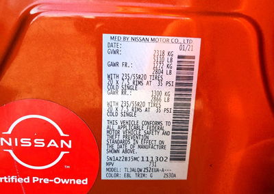 2021 Nissan Murano Sv, uszkodzenie: Drobne wgniecenia/zarysowania, Copart lot 58450306, zdjęcie 13 z 13