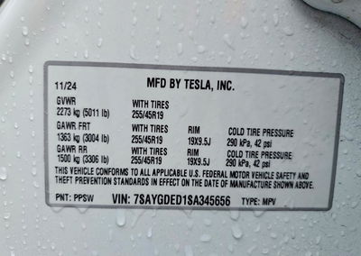 2025 Tesla Model Y, Rear End damage, Copart lot 58233586, photo 12 of 14