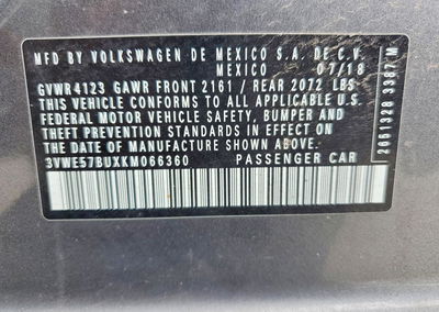 2019 Volkswagen Jetta Sel, daño Frontal, Copart lote 54918746, foto 13 de 15