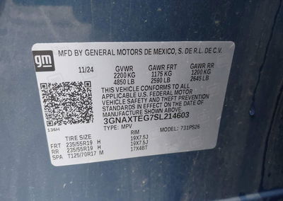 2025 Chevrolet Equinox Awd Rs, пошкодження: Передня частина, Iaai лот 44987475, фото 9 з 18