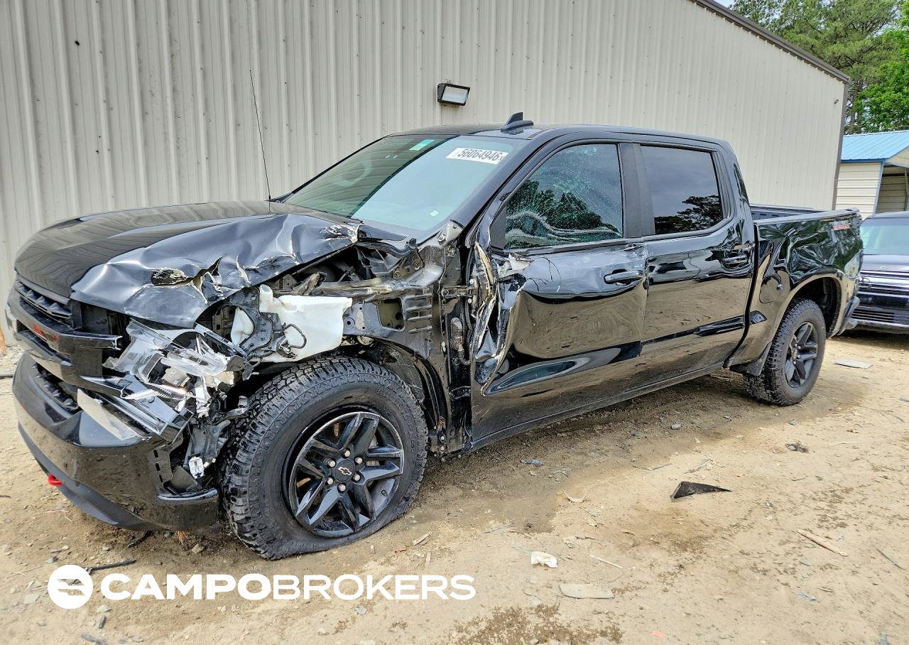 2021 Chevrolet Silverado K1500 Lt Trail Boss, daño Frontal, Copart lote 56064946