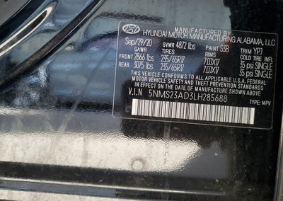 2020 Hyundai Santa Fe Se, uszkodzenie: Przód, Copart lot 41621576, zdjęcie 13 z 13