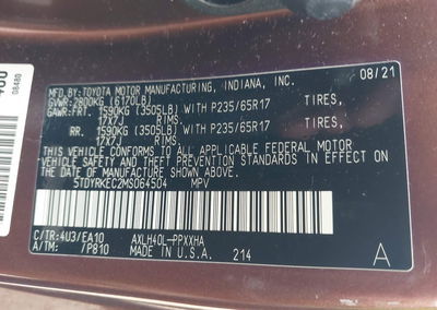 2021 Toyota Sienna Xle, daño Frontal derecho, Iaai lote 44547497, foto 9 de 17