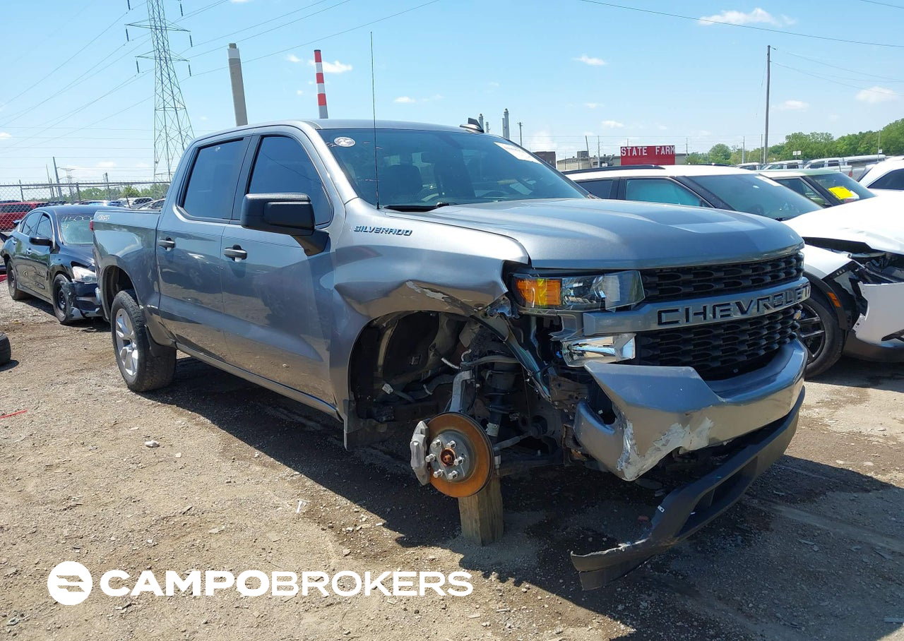 2021 Chevrolet Silverado 1500 4wd  Short Bed Custom, Right Front damage, Iaai lot 44968954