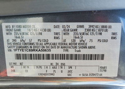2024 Ford Transit T-150, uszkodzenie: Tył, Copart lot 59148936, zdjęcie 12 z 12
