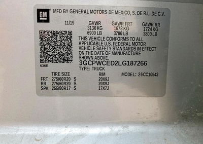 2020 Chevrolet Silverado C1500 Lt, daño Lateral, Copart lote 52918016, foto 12 de 13
