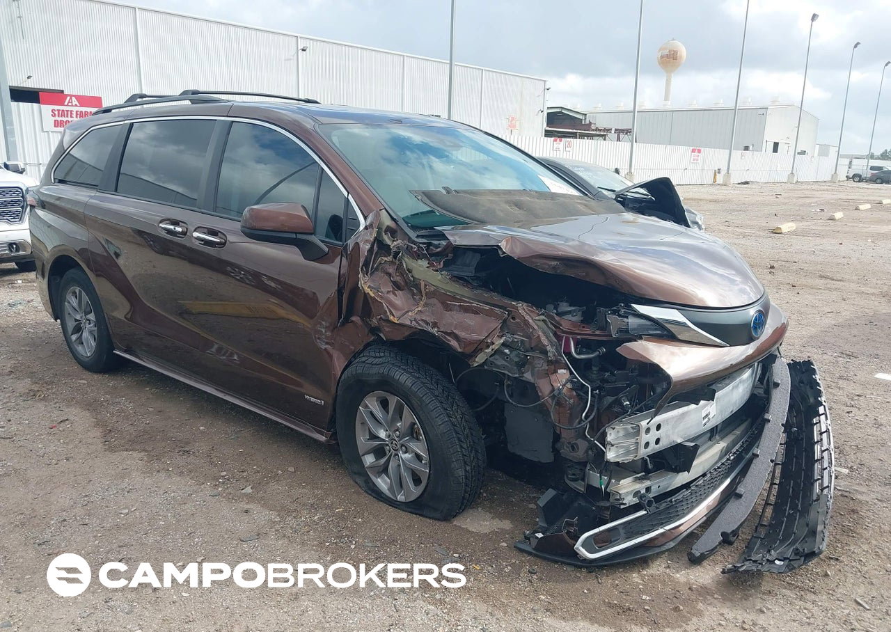 2021 Toyota Sienna Xle, daño Frontal derecho, Iaai lote 44547497