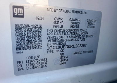 2024 Chevrolet Silverado, daño Lateral, Copart lote 42053816, foto 12 de 14