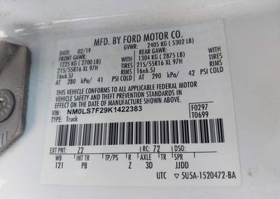 2019 Ford Transit Connect Xlt, uszkodzenie: Prawy przód, Iaai lot 45530517, zdjęcie 9 z 16