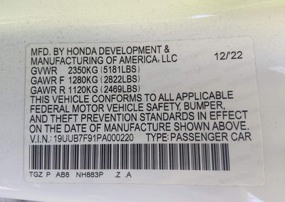 2023 Acura Tlx Type S - Hp Wheel And Tire, daño Generalizado, Iaai lote 45374688, foto 9 de 16