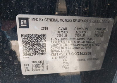 2019 Gmc Sierra 1500 At4, Front End damage, Iaai lot 45073892, photo 9 of 17