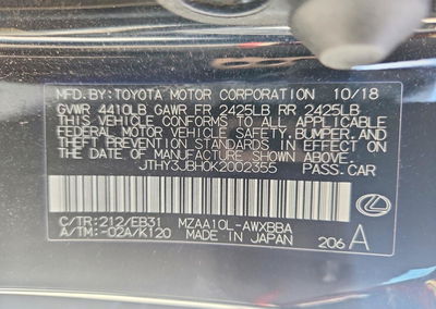 2019 Lexus Ux 200, daño Trasero, Copart lote 57297686, foto 13 de 15