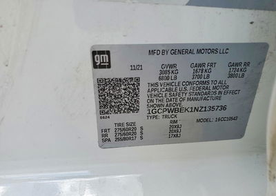 2022 Chevrolet Silverado Ltd C1500 Custom, Front End damage, Copart lot 47538786, photo 12 of 12