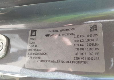 2019 Chevrolet Silverado 1500 Custom Trail Boss, Hail damage, Iaai lot 45099766, photo 9 of 16