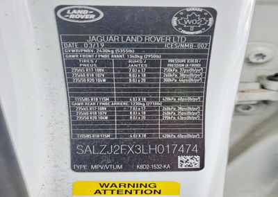 2020 Land Rover Range Rover Evoque S, Side damage, Copart lot 53542056, photo 14 of 14