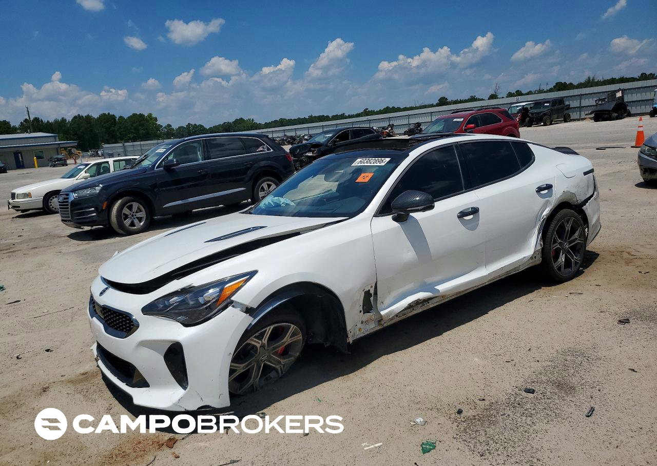 2019 Kia Stinger Gt2, daño Frontal, Copart lote 60382896