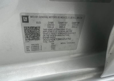 2021 Chevrolet Silverado K1500 Lt, Frame Damage damage, Copart lot 70772825, photo 10 of 13
