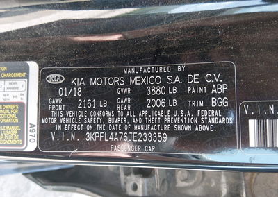 2018 Kia Forte Lx, daño Normal Wear & Tear, Iaai lote 45515208, foto 9 de 16
