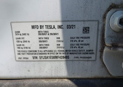 2021 Tesla Model S Long Range Dual Motor All-wheel Drive, uszkodzenie: Prawy bok, Iaai lot 45330998, zdjęcie 9 z 19
