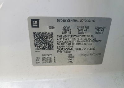 2019 Chevrolet Silverado C1500, uszkodzenie: Przód, Copart lot 57934216, zdjęcie 12 z 14