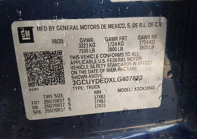 2020 Chevrolet Silverado 1500 4wd  Short Bed Lt, daño Lateral derecho, Iaai lote 44945992, foto 9 de 16