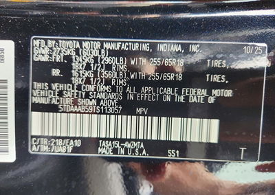 2026 Toyota Grand Highlander Xle, Front End damage, Copart lot 56966556, photo 13 of 15