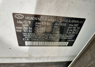 2019 Hyundai Santa Fe Se, uszkodzenie: Tył, Copart lot 50242306, zdjęcie 13 z 15