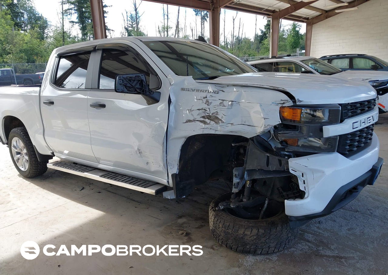 2021 Chevrolet Silverado 1500 2wd  Short Bed Custom, daño Frontal derecho, Iaai lote 45482066