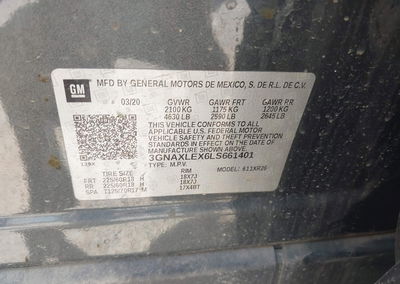 2020 Chevrolet Equinox Fwd Lt 2.0l Turbo, daño Trasero derecho, Iaai lote 45027948, foto 9 de 16